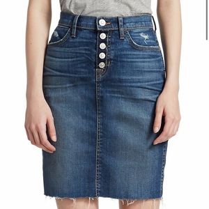 Hudson Jeans Knee-High Frayed Skirt